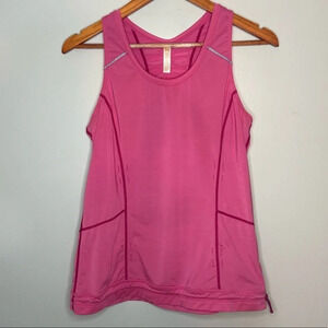 Lucy Pink Reflective Athletic Tank with Pockets